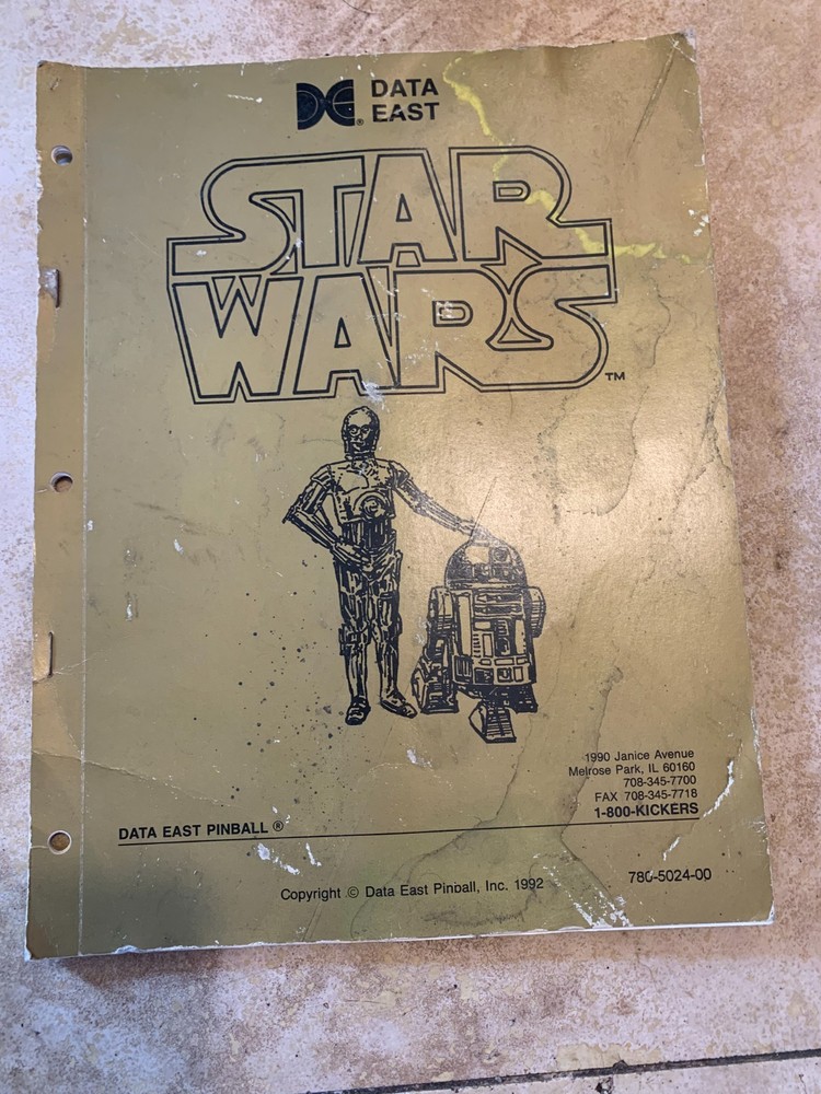 Original Data East Star Wars Pinball Operations Manual