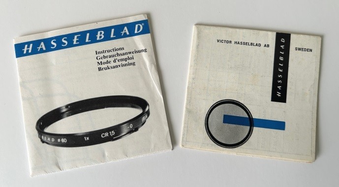 Hasselblad Filter Instructions (1963, 1985)