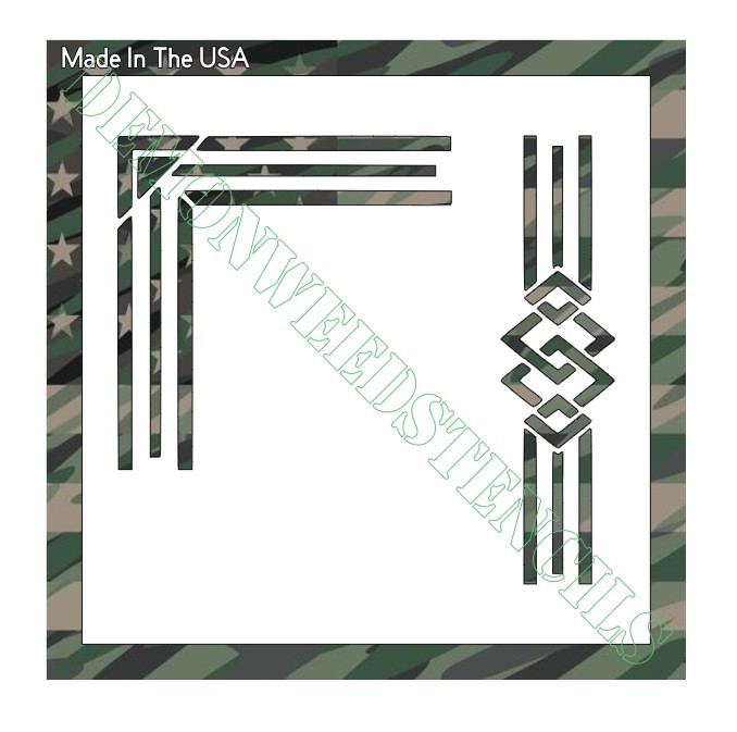8"x8" Clear Plastic Stencil - Corner & Border (SB17) (.007")