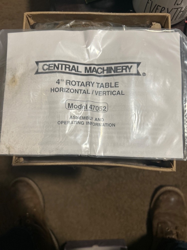 Central Machinery 4" VERTICAL / HORIZONTAL ROTARY TABLE. Model 47052