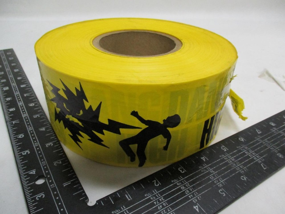 Danger High Voltage Yellow Tape Roll 3lbs. 10 Oz.