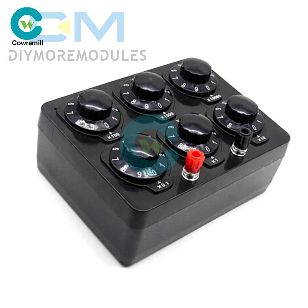 0-99999Ohm Simple Resistance Box 6knobs Resistor Electricity Teaching Instrument
