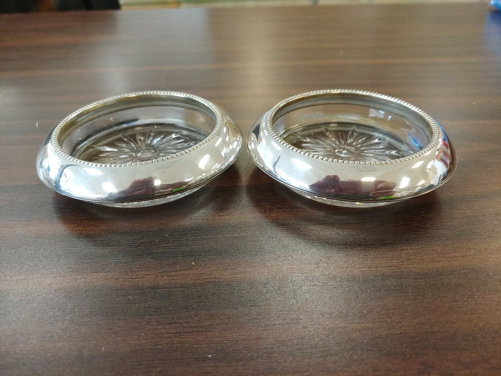 STERLING COASTERS FRANK M WHITING - BEAUTIFUL PAIR