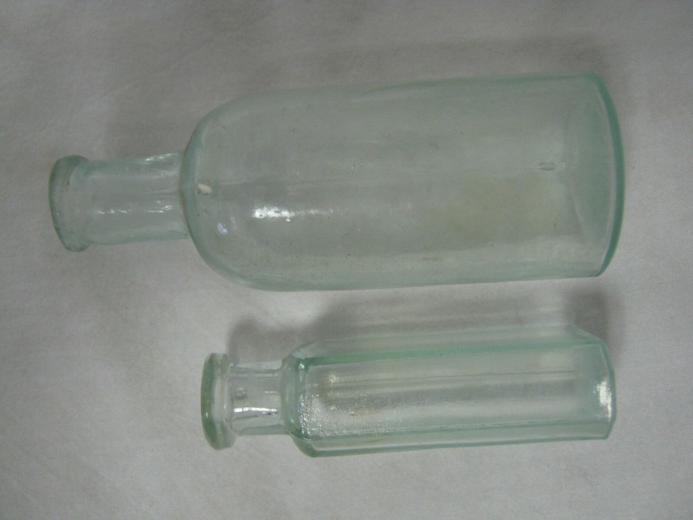 2 Vintage Aqua Blue/Green Bottles