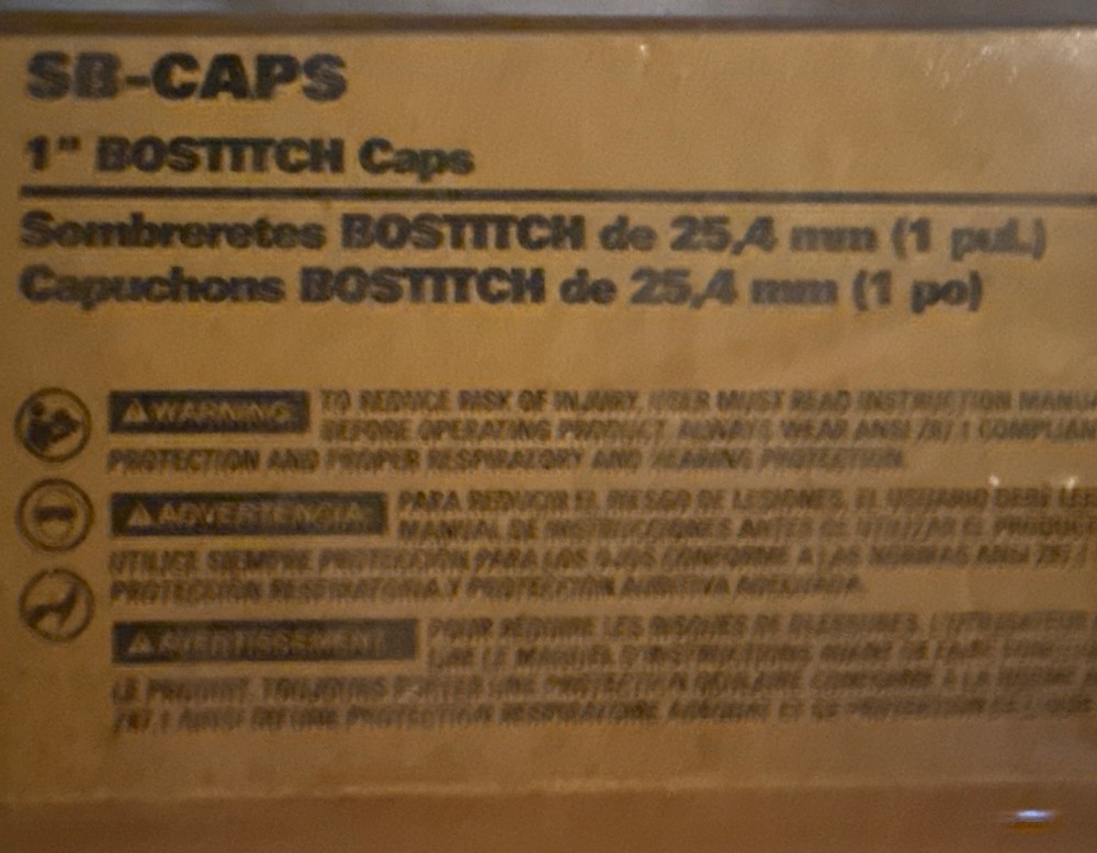 2 - Bostitch SB-CAPS 1” Plastic Button Caps
