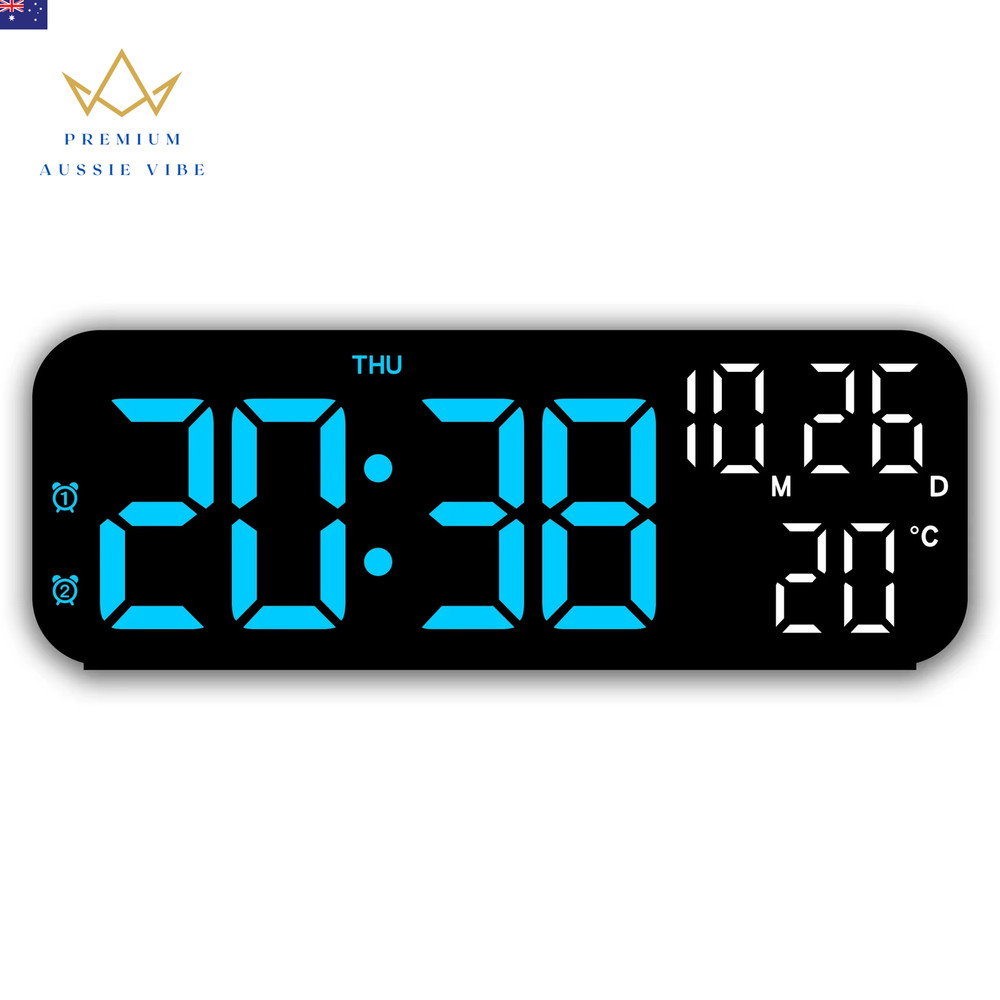 LED Digital Clock Temperature Date Week Display Desktop Clock 3 Level Brightness