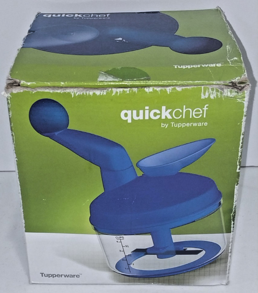 TUPPERWARE Quick Chef Pro System/Manual Turn Handle Food Processor Sapphire Blue