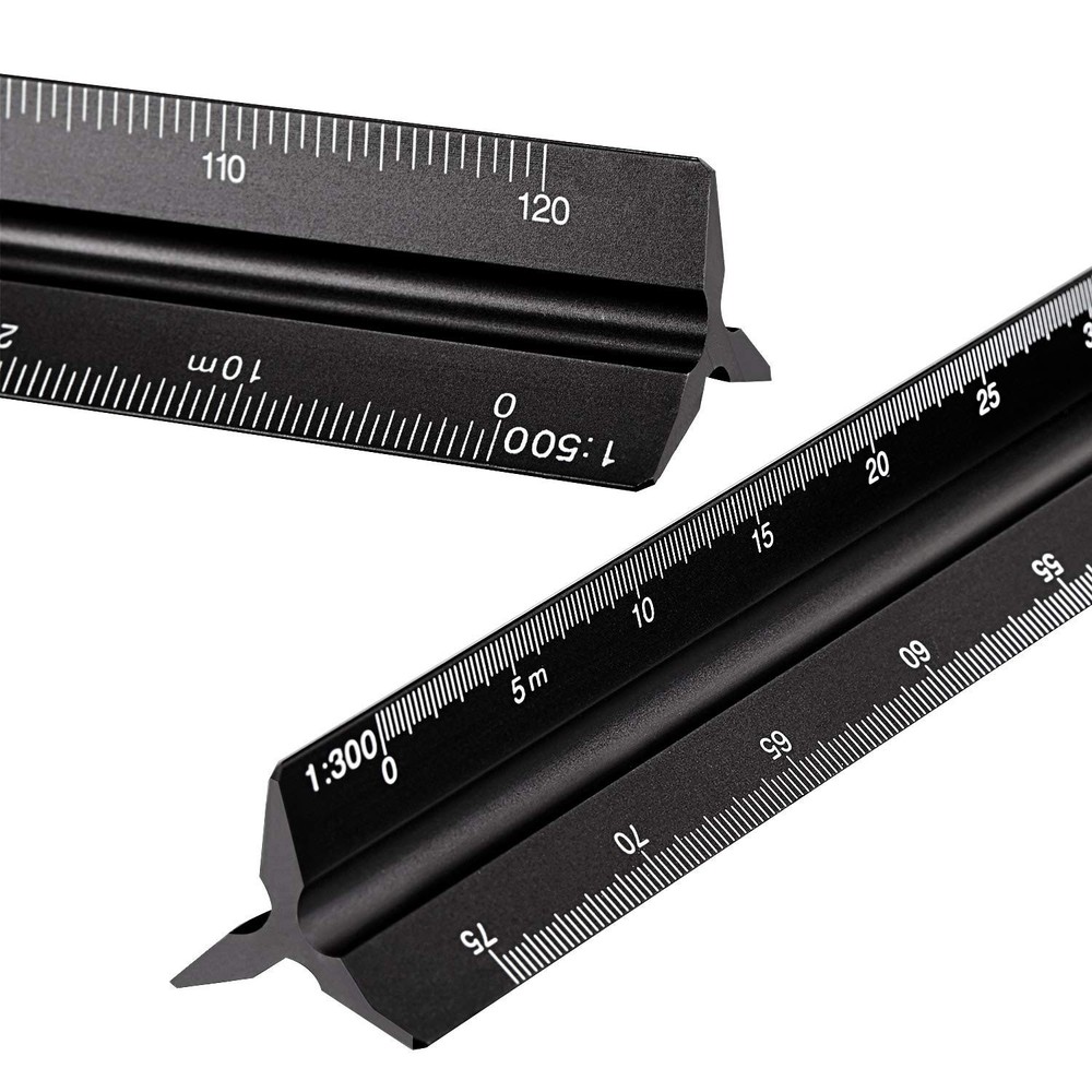 6 Pcs Aluminum Engineering Scale Ruler Set 12 Inch Drafting Tools for Architects