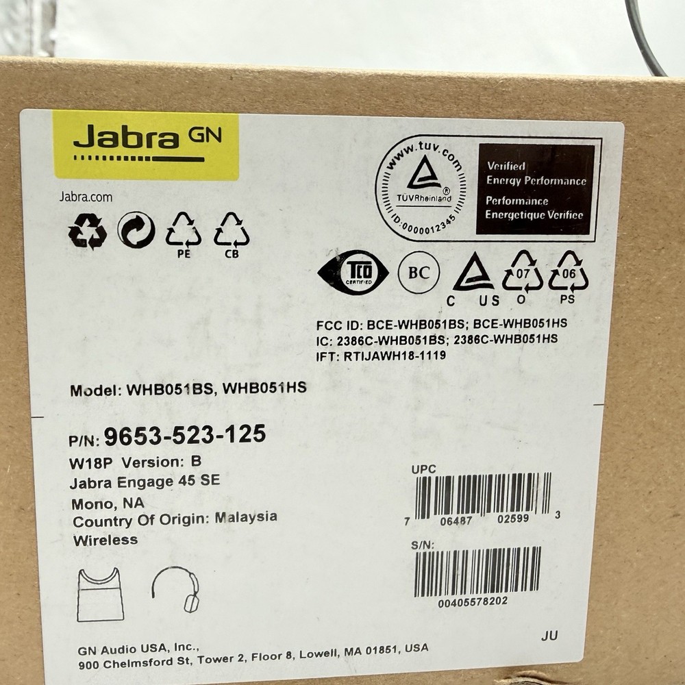 Jabra Engage 65 SE (Second Edition) Mono Wireless Headset, Single-Ear Black