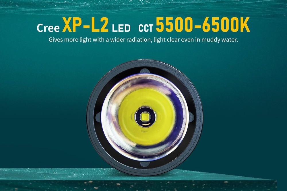 XTAR DS1 1000 Lumen Diving Flashlight FULL SET + EXTRA BATTERY + SILICON GREASE