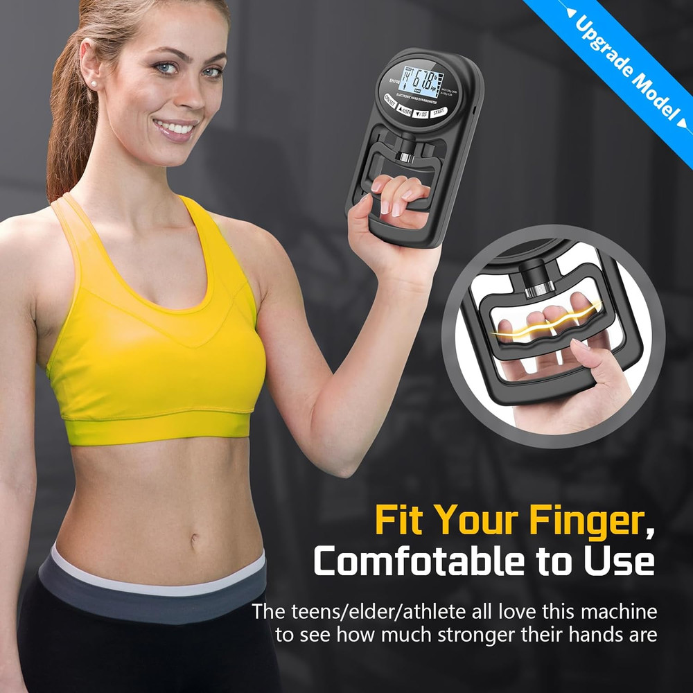Hand Grip Strength Tester Trainer - Electronic Hand Dynamometer Forearm Grip Str
