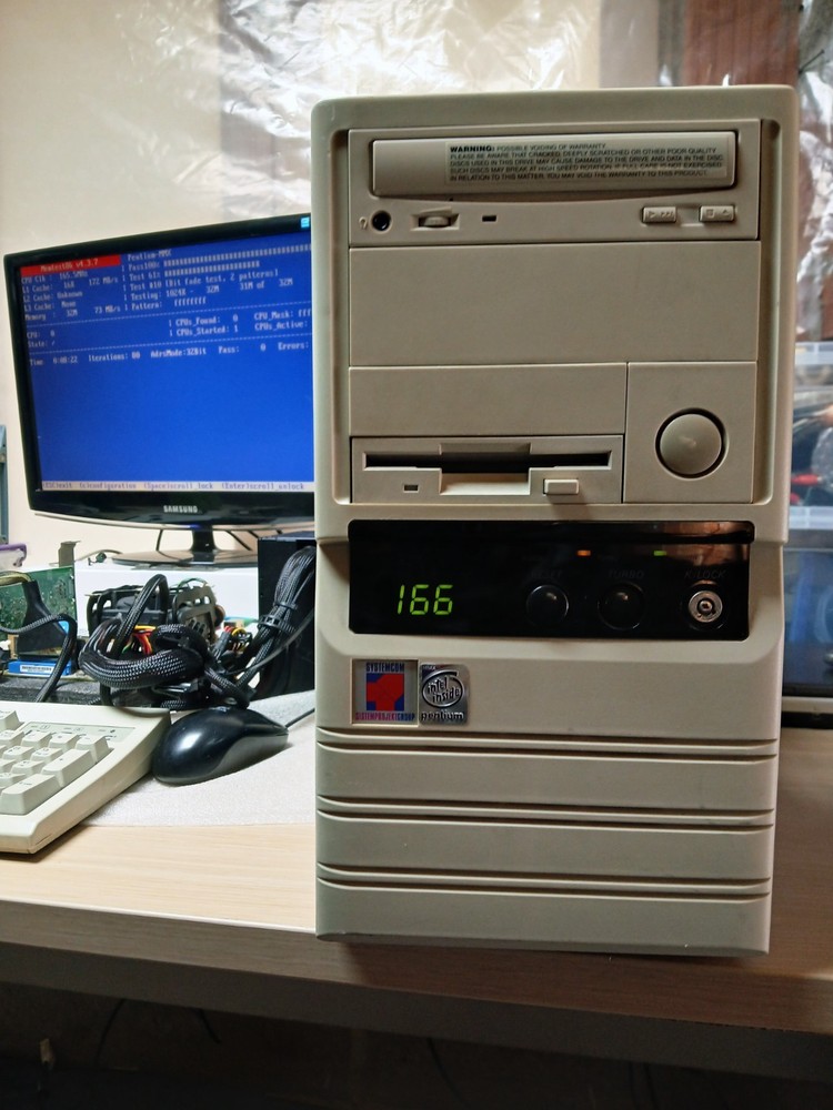 Retro desktop PC QDI EXPLORER IV MOTHERBOAD PENTIUM 166 MMX - TESTED WORKING!
