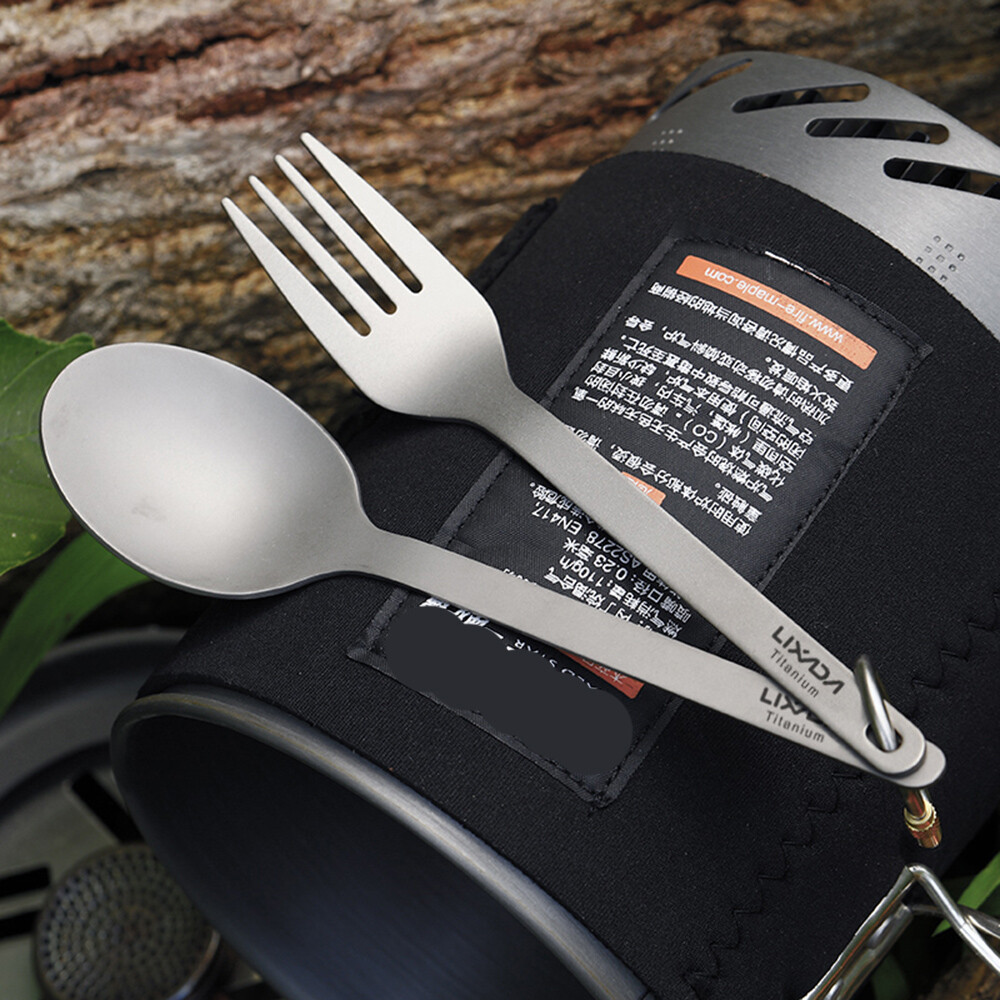 Fork Spoon Set Ultralight Outdoor Camping Cutlery Tableware Kit K7B9