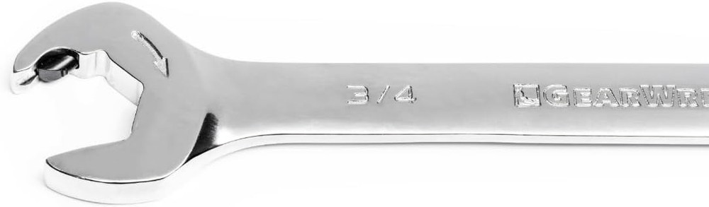 8 Pc. 12 Point Open End Ratcheting Combination SAE Wrench Silver