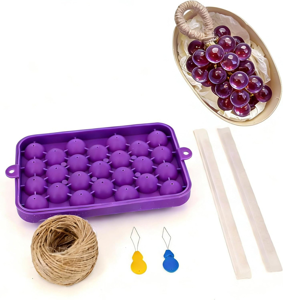 Grape Soap Making Kit with Silicone Molds, Tools & Video Tutorial for Adults