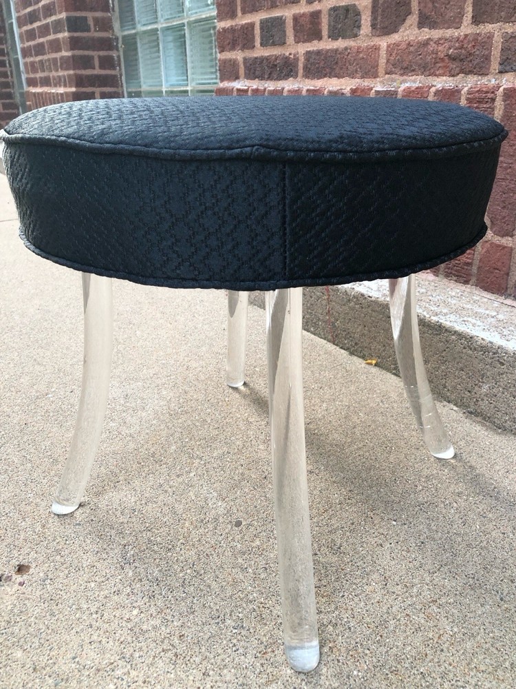МСМ Hollywood Regency Lucite Swivel Vanity Stool Reflec-tone Corp. Dated 1950