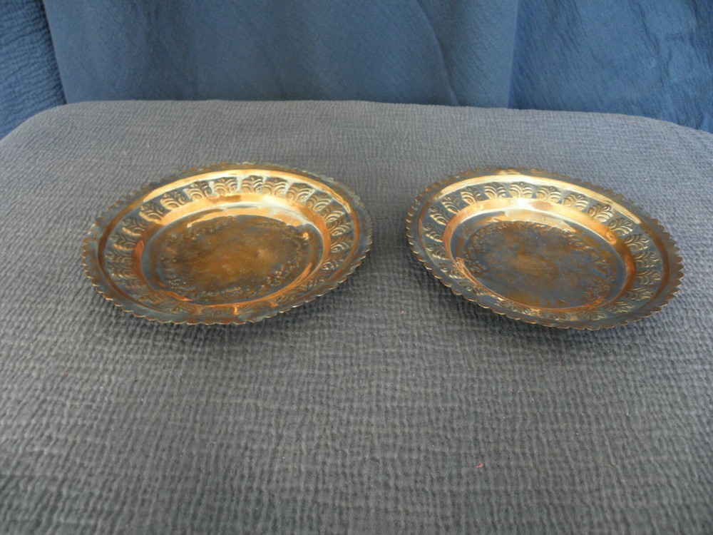 Vintage pair of copper Middle Eastern dishes