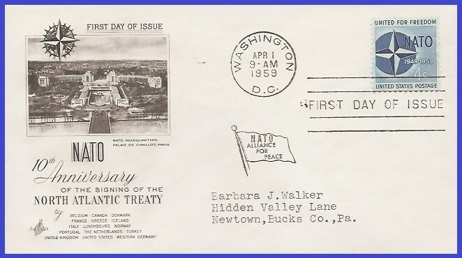 USA3 #1127 ADDR ARTCRAFT FDC   NATO