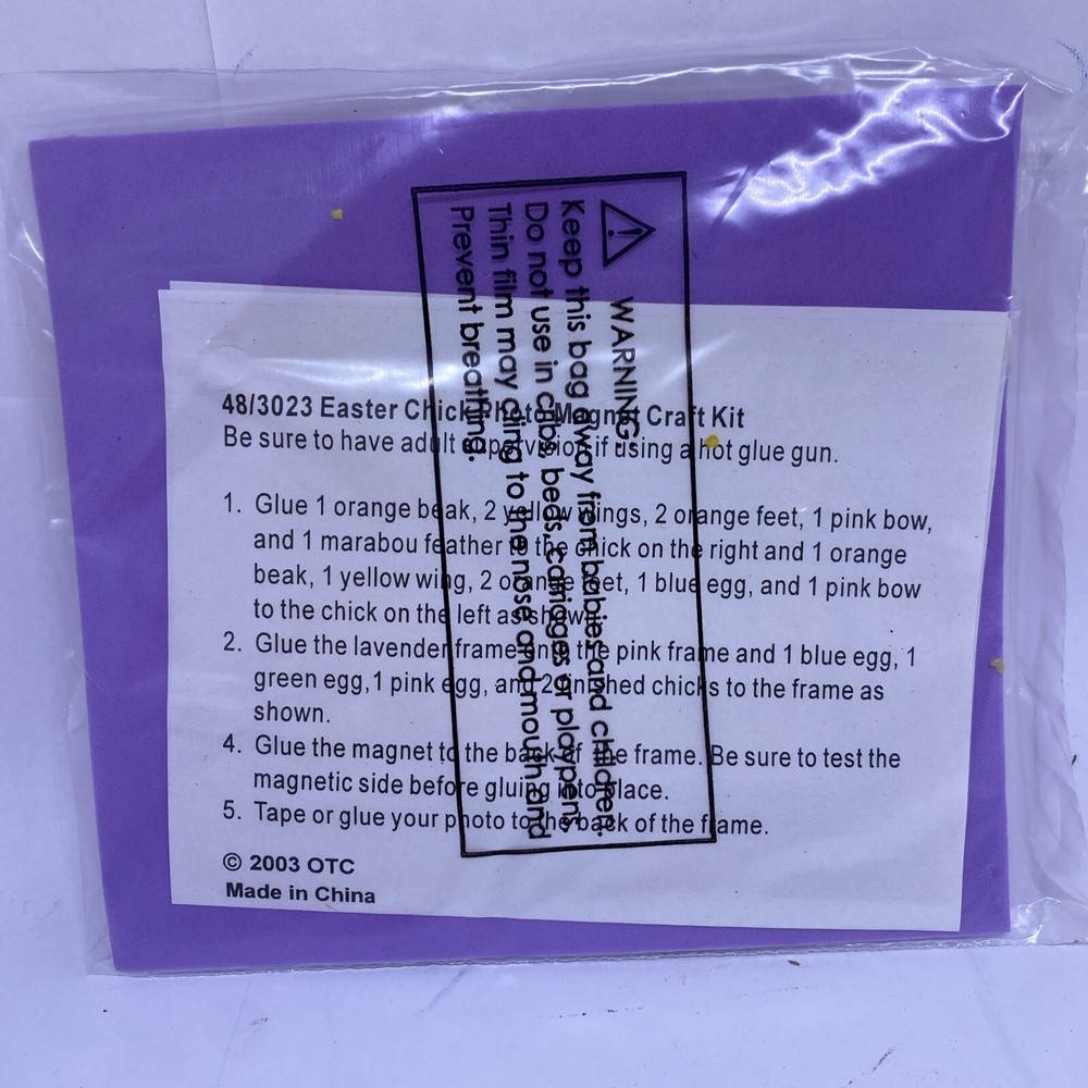 Easter Chick Photo Magnet Craft Kit. New