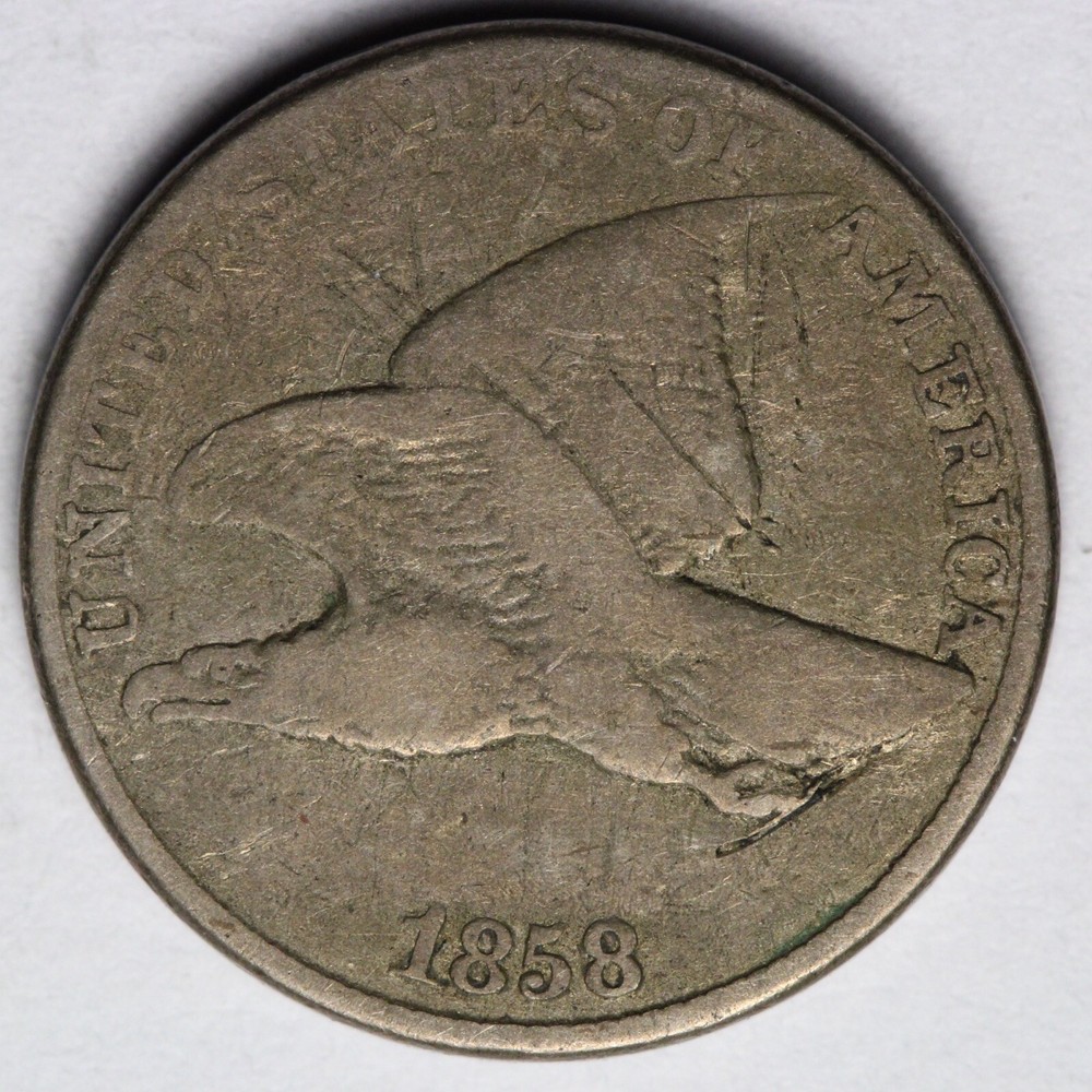 1858 L.L. Flying Eagle Cent Penny E277 ACN
