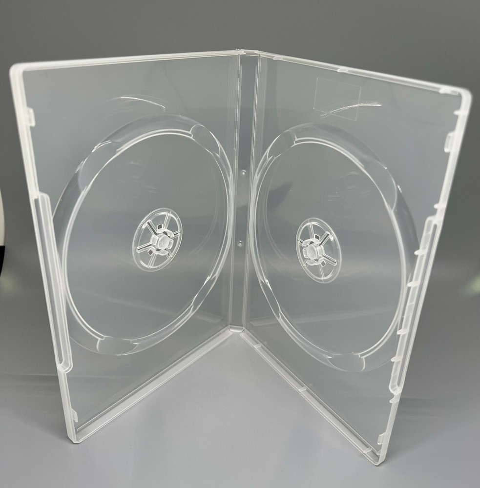 10 14MM DOUBLE DVD CASE WITH SLEEVES, SUPER CLEAR