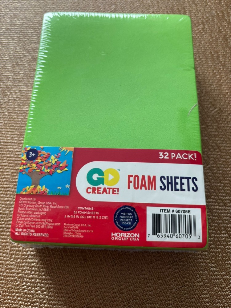 Foam sheets 32 sheets, multicolored, 4 x 6 inches, new