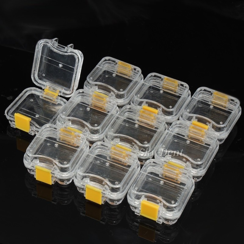 Plastic Denture Teeth Acrylic Membrane Hinged Display Case Jewelry Storage Box