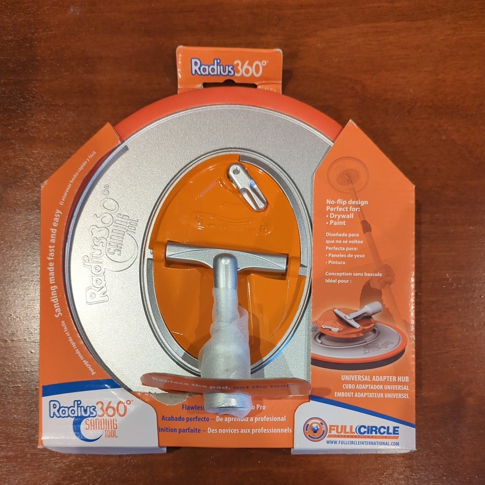 Radius360 Full Circle Drywall Sanding Tool - 9" Round Head w/Hook & Loop Backer