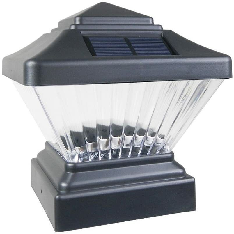 2-Pack Black / White / Copper / Silver 4" x 4" Solar Post Deck Cap LED Light