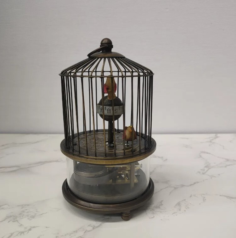 Rare brass birdcage Mechanical Table Clock