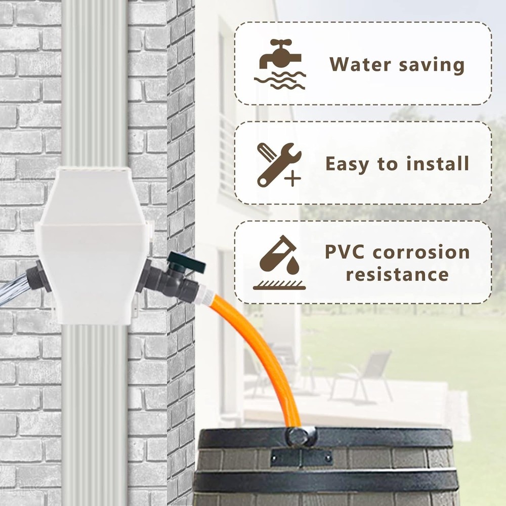 White Rainwater Collection Diverter Kit - Protect Your Environment Effectively!