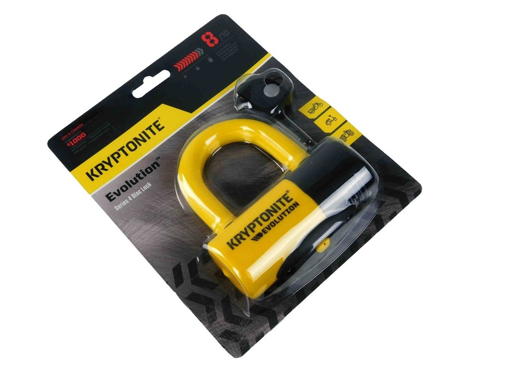 Kryptonite Evolution Series 4 Disc Locks 720018999614 Yellow