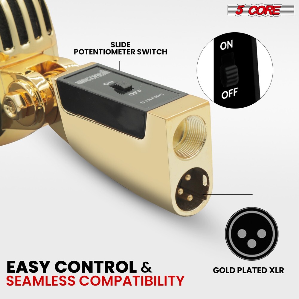 5Core Vintage Microphone Classic Dynamic Professional XLR Studio Retro Style Mic