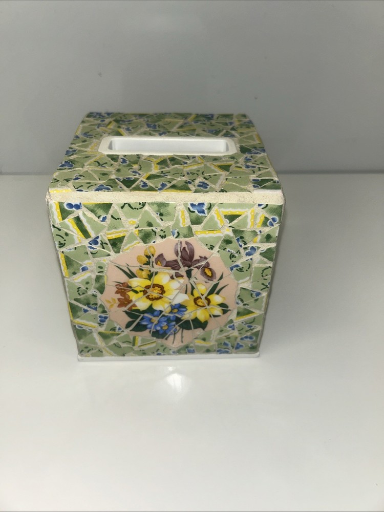 Unique Multicolor Mosaic Tile Tissue Box Cover