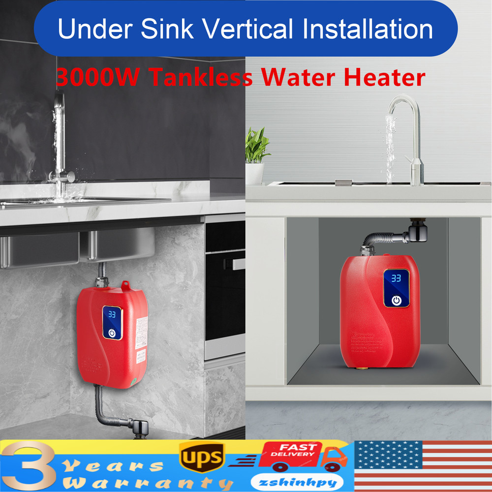 110V Instant Electric Tankless Hot Water Heater Shower Kitchen Bathroom Portable