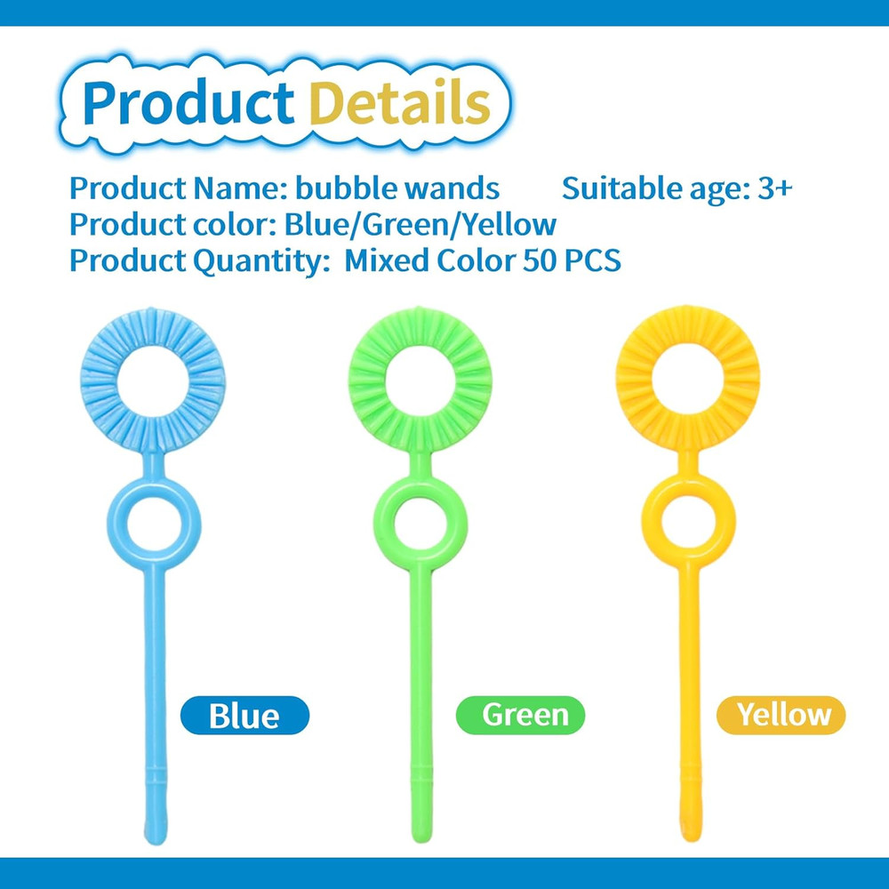Bubble Makers 50Pcs Bubble Wands Bubble Blowing Tools