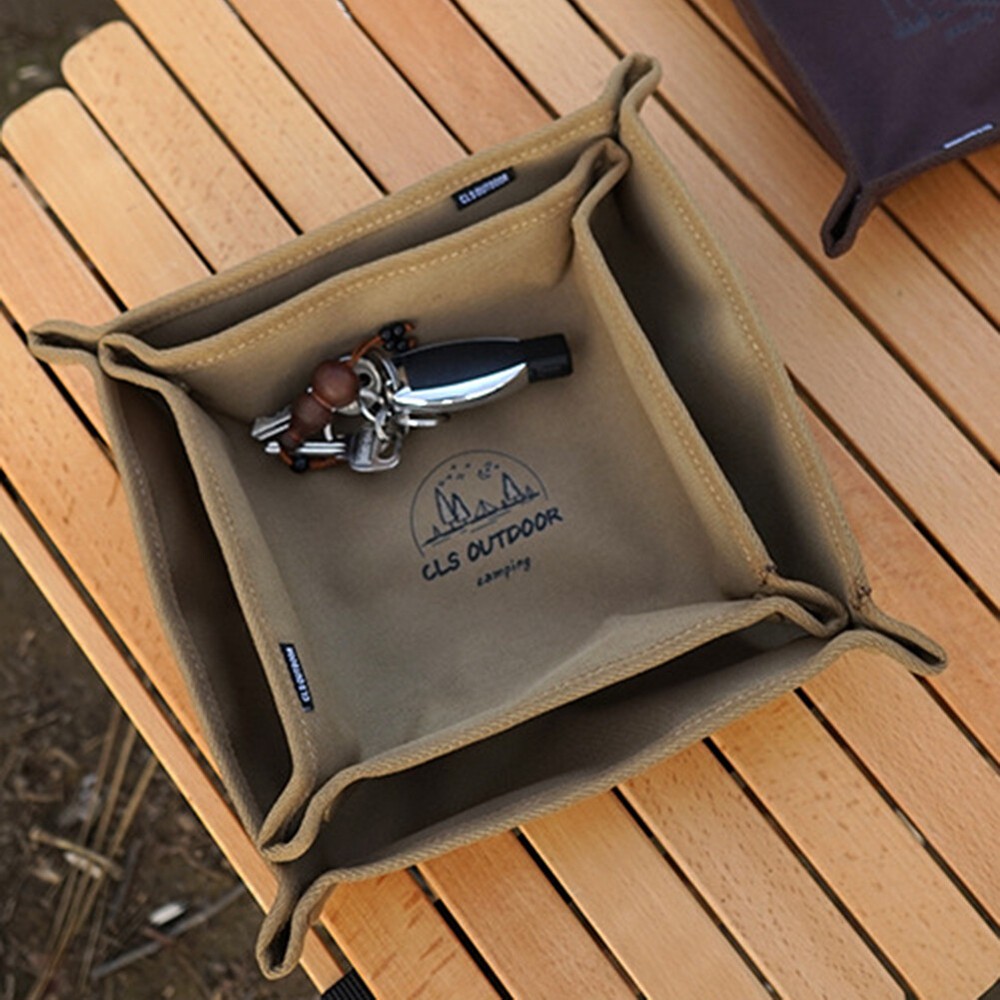 Portable Camping Gadgets Tray Foldable Oxford Storage Box Waterproof Organizer
