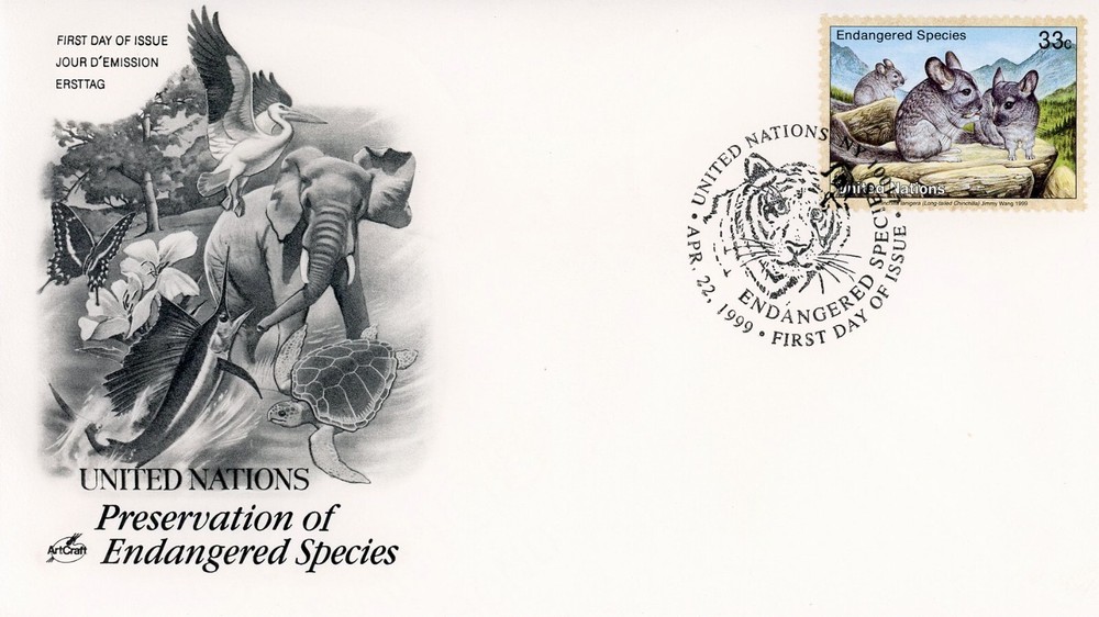 United Nations 757-760a FDC Endangered Species Set