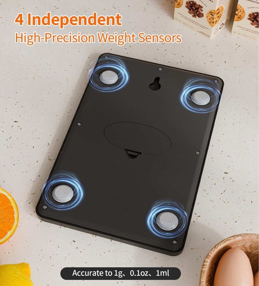 Rechargeable Food Scale - 33lb Digital Kitchen Scale, Black