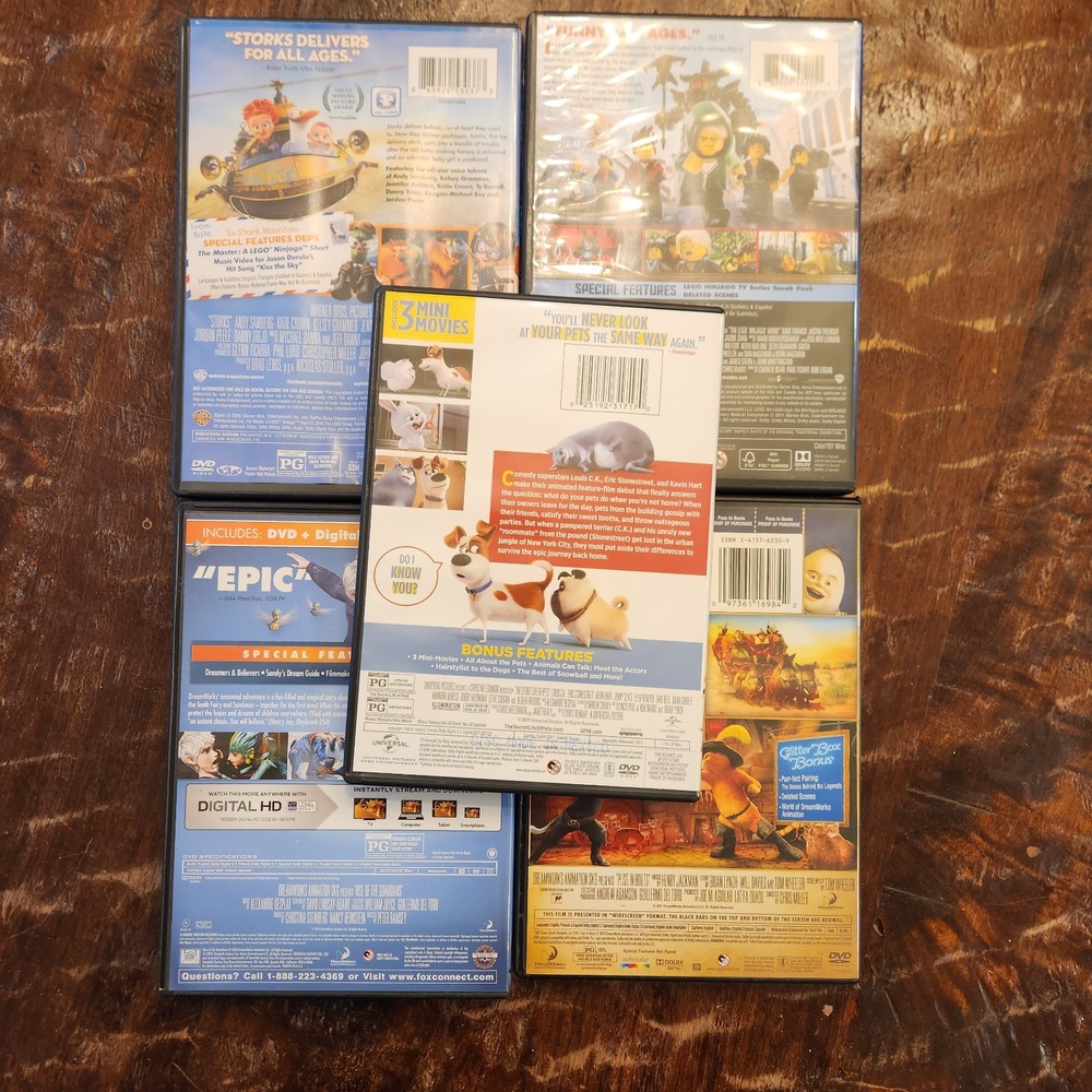 5 - EMPTY DVD CASES - NO DVDS - ARTWORK INCLUDED