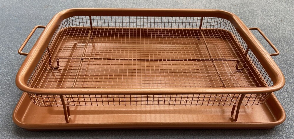 2 Pcs Copper Chef Crisper Basket with Baking Sheet Pan