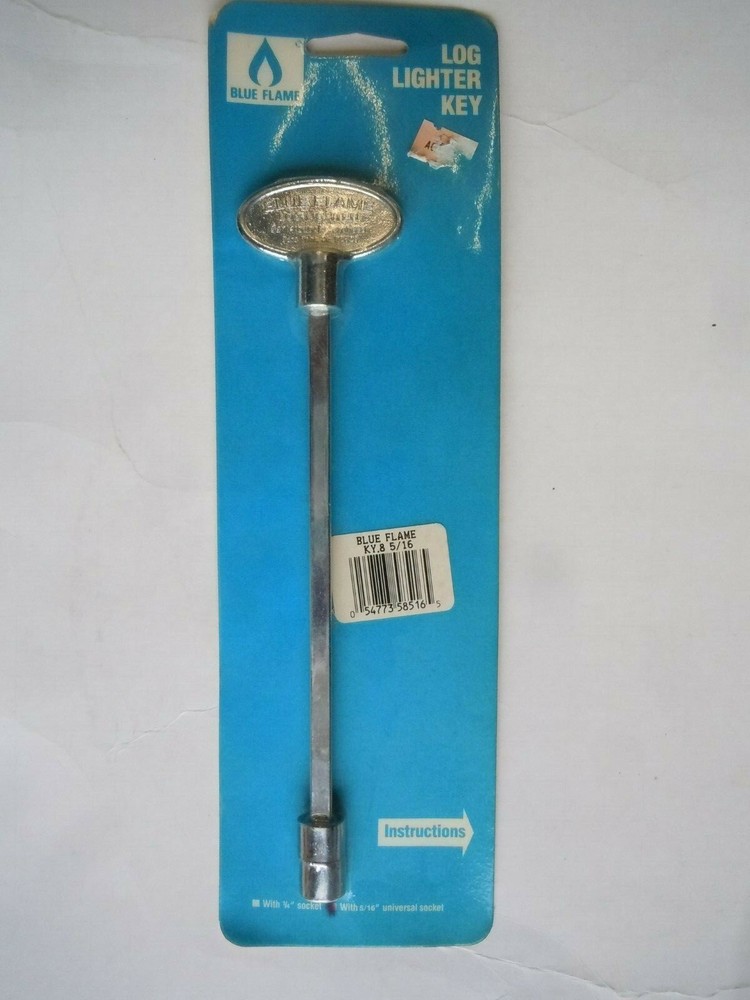 Blue Flame Log Lighter Key 5/16 Socket Fireplace Log Lighter Key NEW