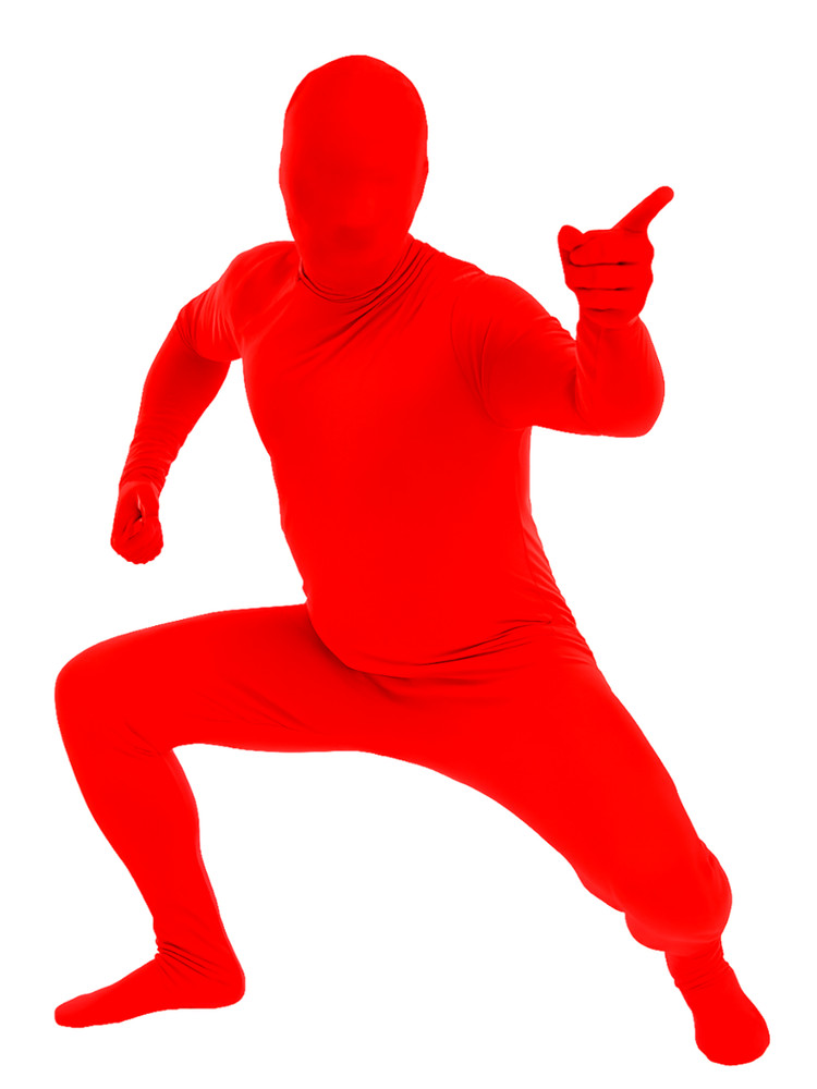 Basic Red Spirit Bodysuit Men's Costume