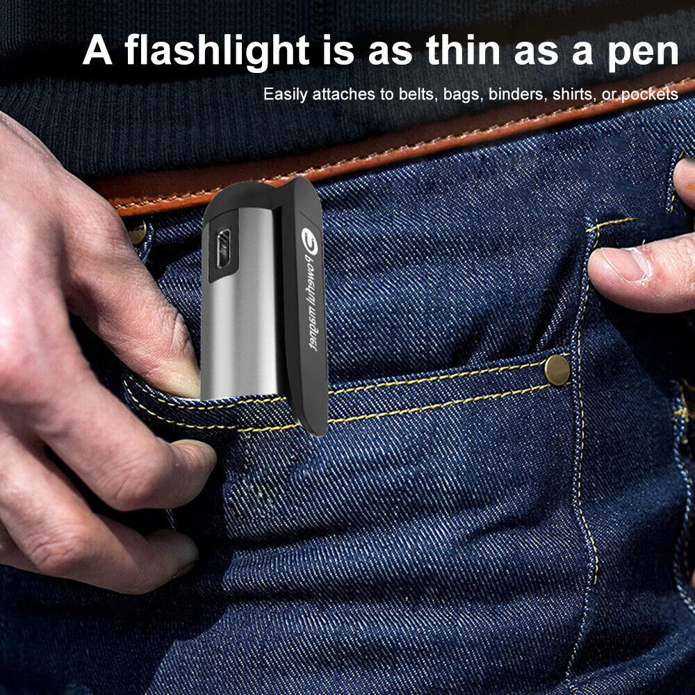 Rechargeable COB LED Flashlight Work Light Magnetic Super Bright Torch Penlight