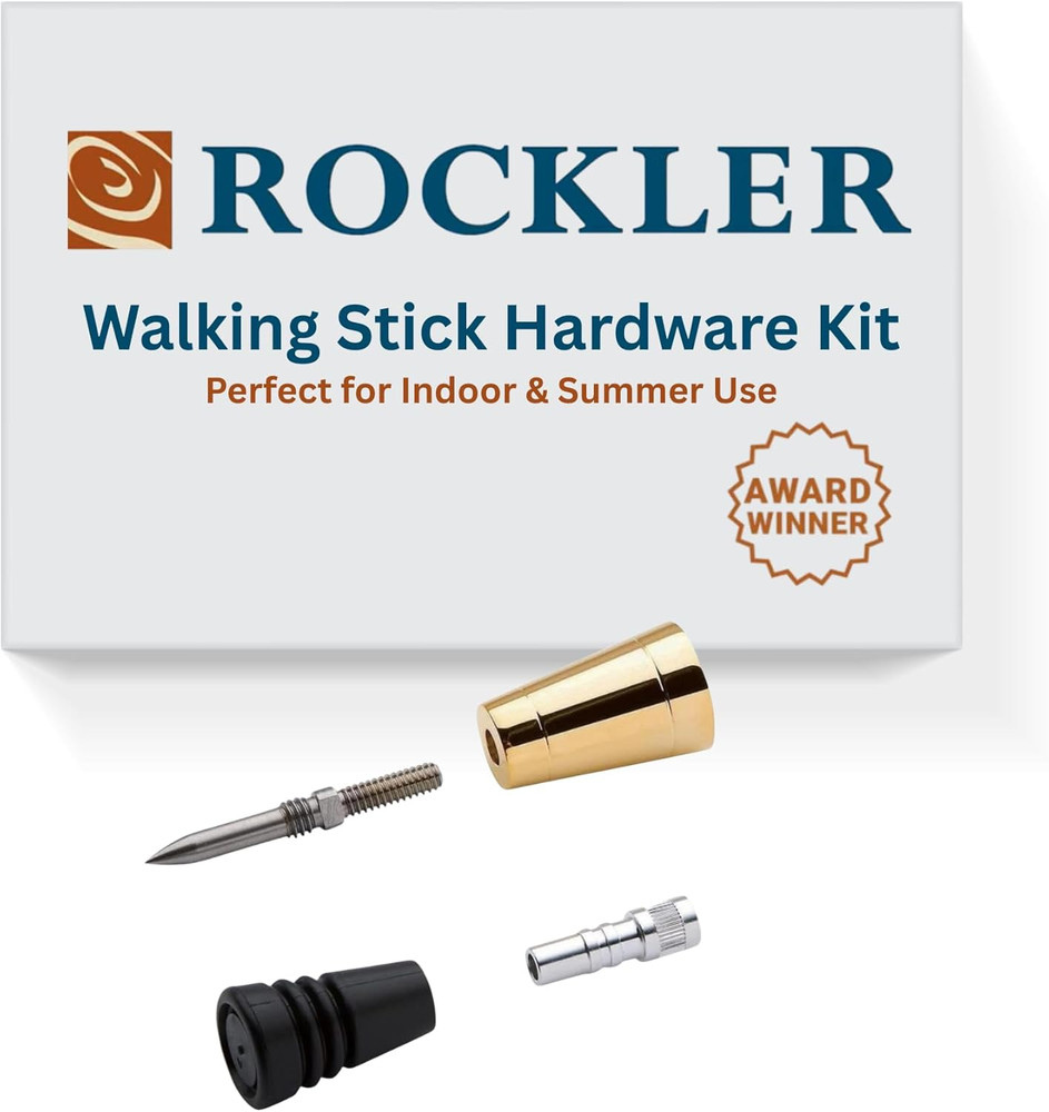 Cane/Walking Stick Hardware Kit – Hobby Tool Kit Includes Steel Spike, Ferrule,