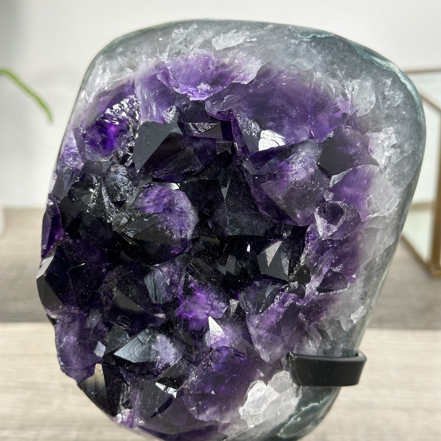 Amethyst Geode Crystal Cluster with Deep Purple Crystals. MWS2690
