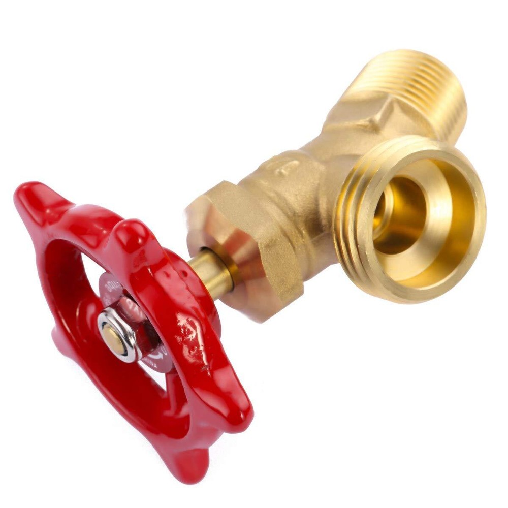 Solid Brass Backyard 65 Degree Elbow Stop Valve Hose Bibb Solder NPT 1/2" Mal...