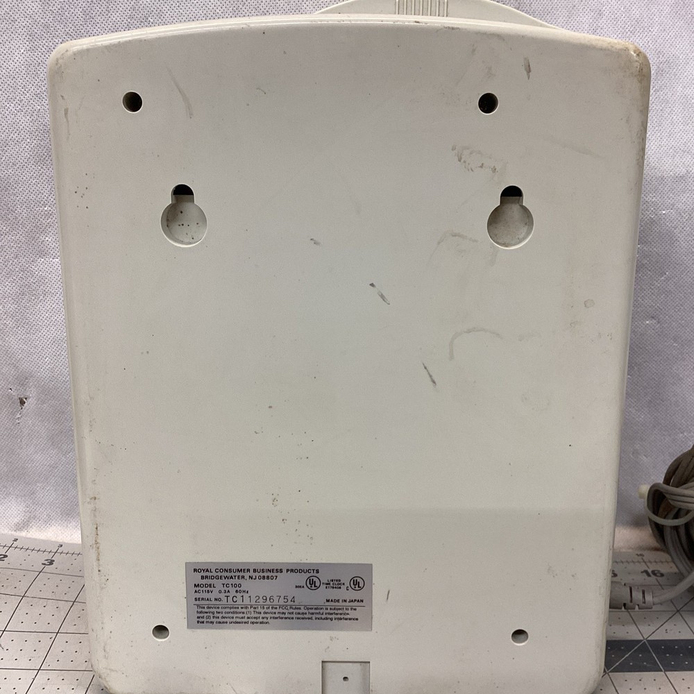 Royal Electronic Time Clock Time Master TC100 No Key Powers Up