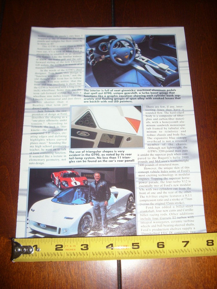 FORD GT90 CONCEPT CAR - ORIGINAL 1995 ARTICLE