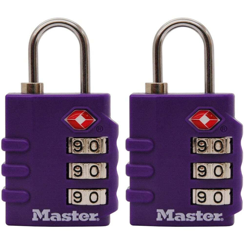 Master Lock Luggage Lock 1 3/8'' 3 Dial Combination 2Pk